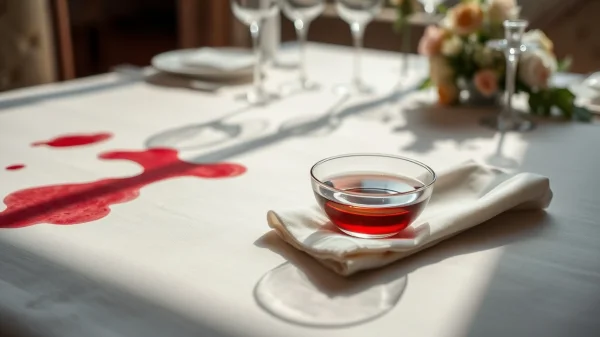 Απομάκρυνε τους επίμονους λεκέδες κρασιού με απλό ξίδι και νερό.