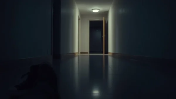 Στη μέση της νύχτας άκουσε βήματα στους διαδρόμους της πολυκατοικίας.