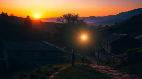 Στο απομακρυσμένο χωριό, ο Κώστας είδε μια λάμψη που δεν μπορούσε να εξηγήσει.