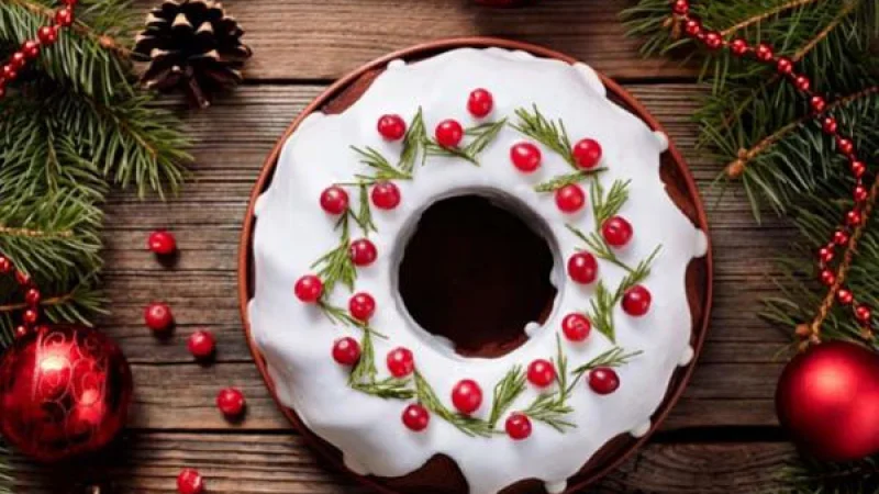 Χριστουγεννιάτικο κέικ σοκολάτας